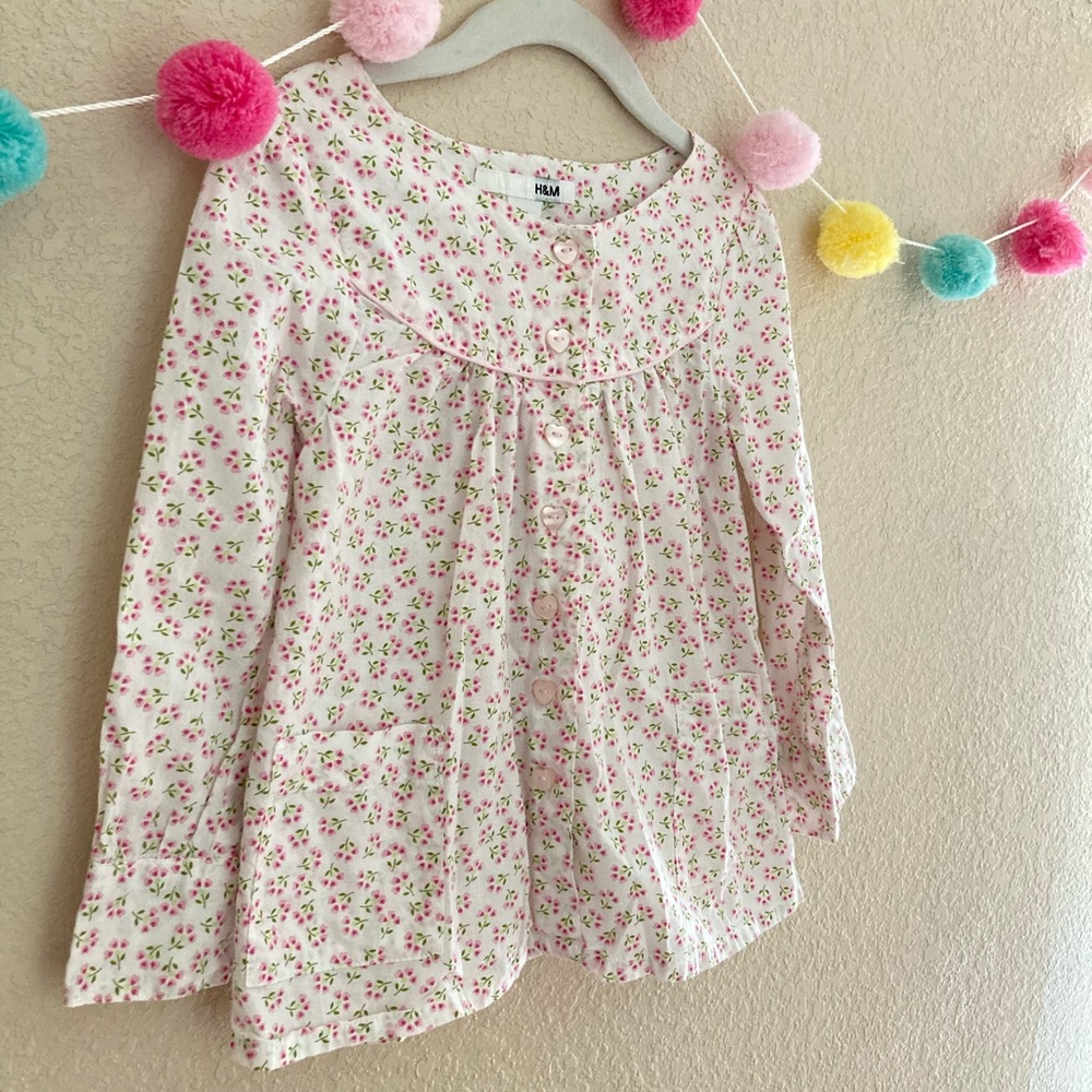 Girls Floral Long Sleeve Blouse